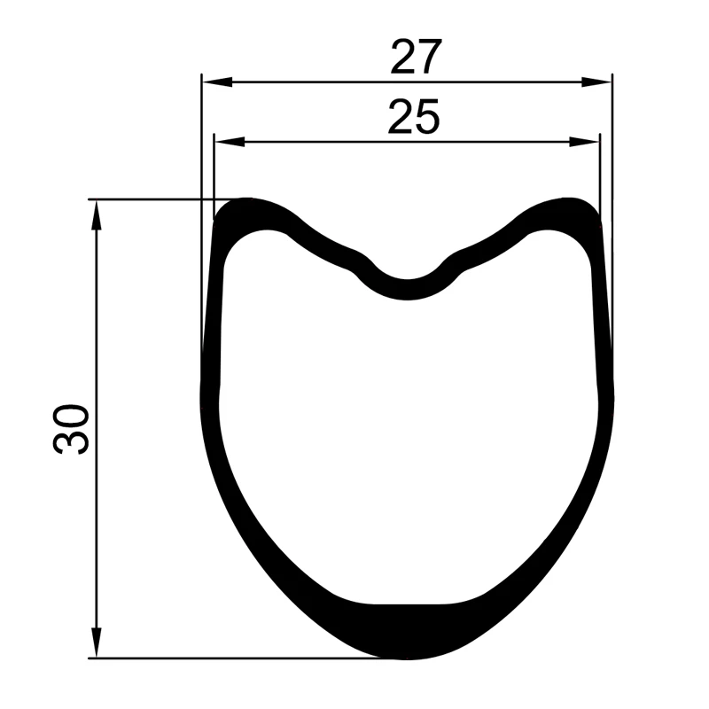 30mm road tubular carbon rims