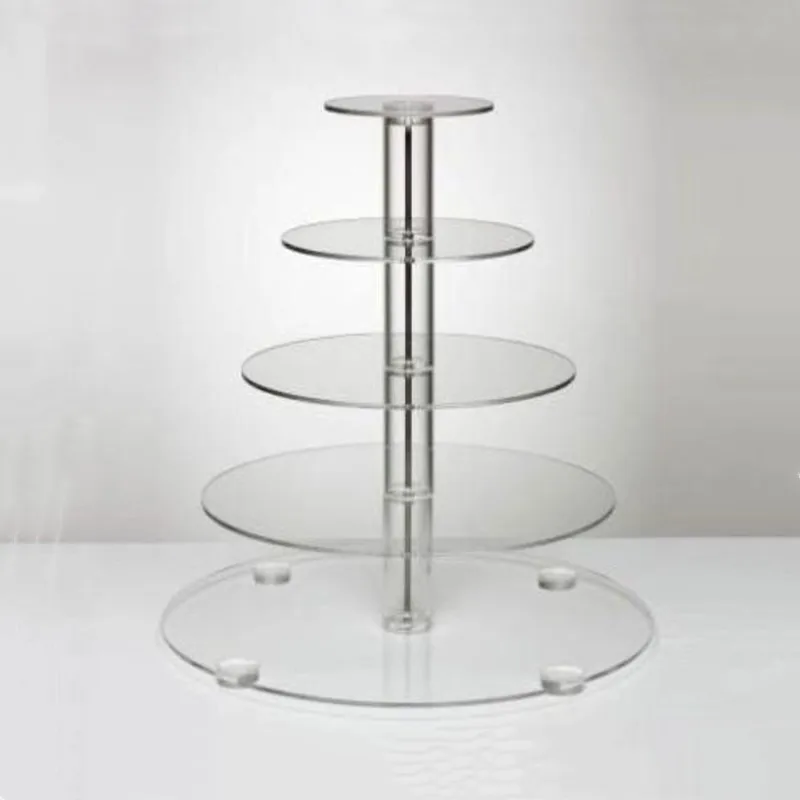3/4/5 Tier Crystal Acrylic Cake Stand Round Cupcake Holder Shelf Wedding Birthday Party Cup Cake Display Stands Decorating Tools - Цвет: 5 Tier