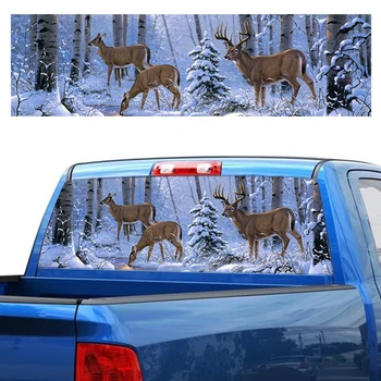 

OLOMM CM Fawn Car Stickers Happy Animal Reflective Decals Funny Design Car Accessories Fit for Trucks SUV Jeep
