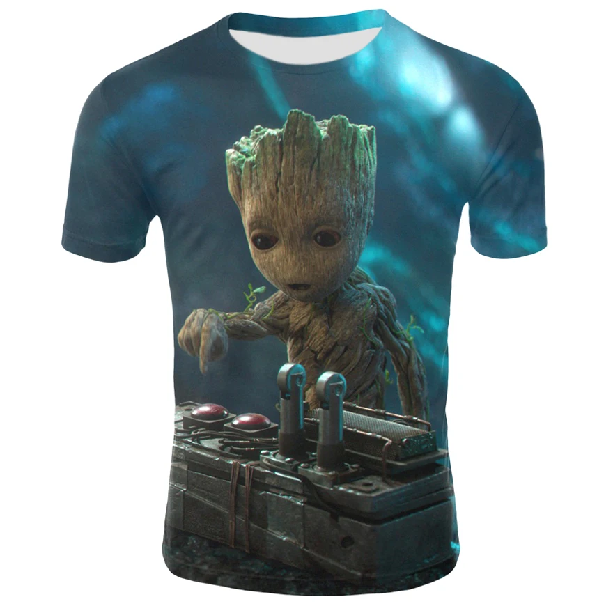 

2019 Groot Galaxy Guard T-shirt Summer New Men's 3D Printing Men And Women Casual T-shirt