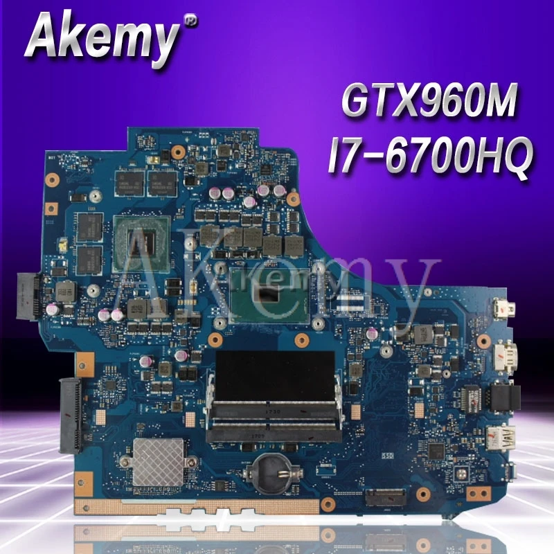 AK GL752VW материнская плата для ноутбука For Asus GL752V GL752 тест оригинальная I7-6700HQ GTX960M
