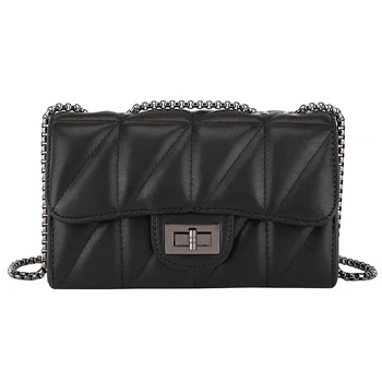 

New Women's Bag Fashion Female Chain Shoulder Bag Plaid Solid Pu Leather Shoulder Crossbody Bag For Women Handbag Bolsa Feminina