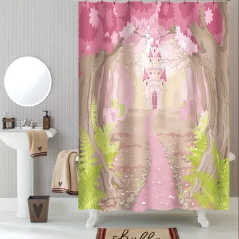 

Bathroom shower curtain printed pattern beautiful decoration set Waterproof with 12 Hooks 3D Printed Bathroom Polyester cortinas