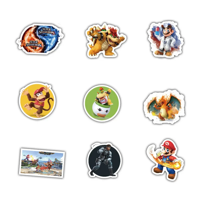 50pcs waterproof Super Mario Bros anime Graffiti Stickers for Game Luggage Laptop Decal Skateboard Moto Guitar car Sticker