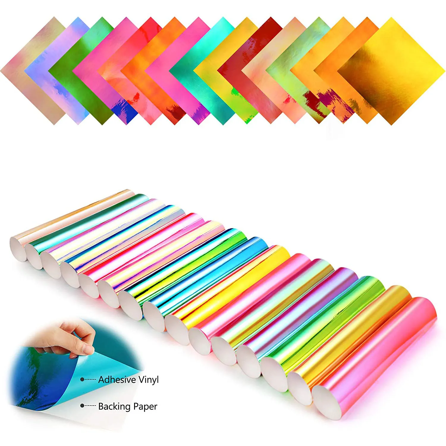 Chameleon Holographic Opal Permanent Vinyl Roll Self-Adhesive Craft Sign Making Waterproof Sticker Cup Glass Decoration