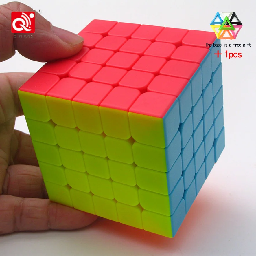 QIYI 5x5x5 магический скоростной кубик, наклейка, менее Профессиональный 5-слойный конкурс, кубики-головоломки, развивающие игрушки для детей