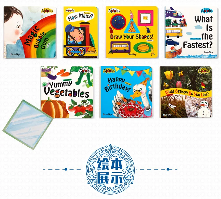 English Picture Book Children enlighten apple English Apple English Board Book CD Support Small Daren Point Reading