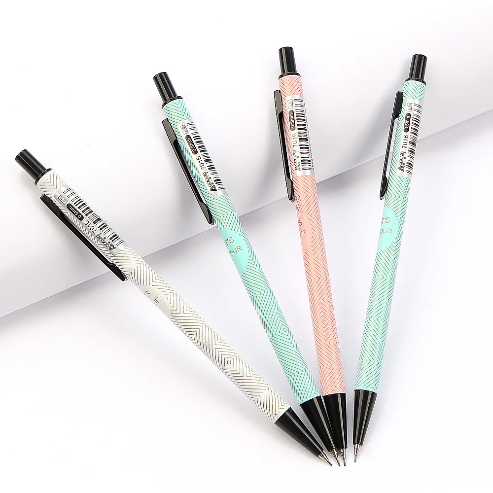 

1 Pcs Simple Candy Pastel Stripes Metal Press Automatic Mechanical Pencils School Office Supply 0.5mm