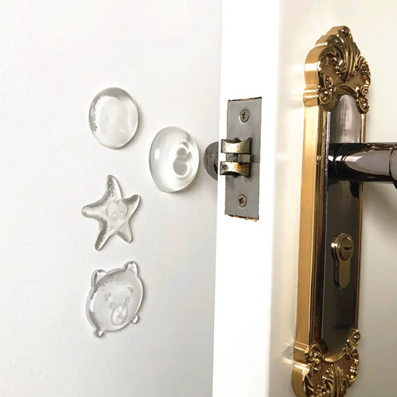 1pc Transparent Safety Shock Absorber Door Handle Bumper Mute Stopper Wall Protection Security PU Waterable Protectors | Обустройство
