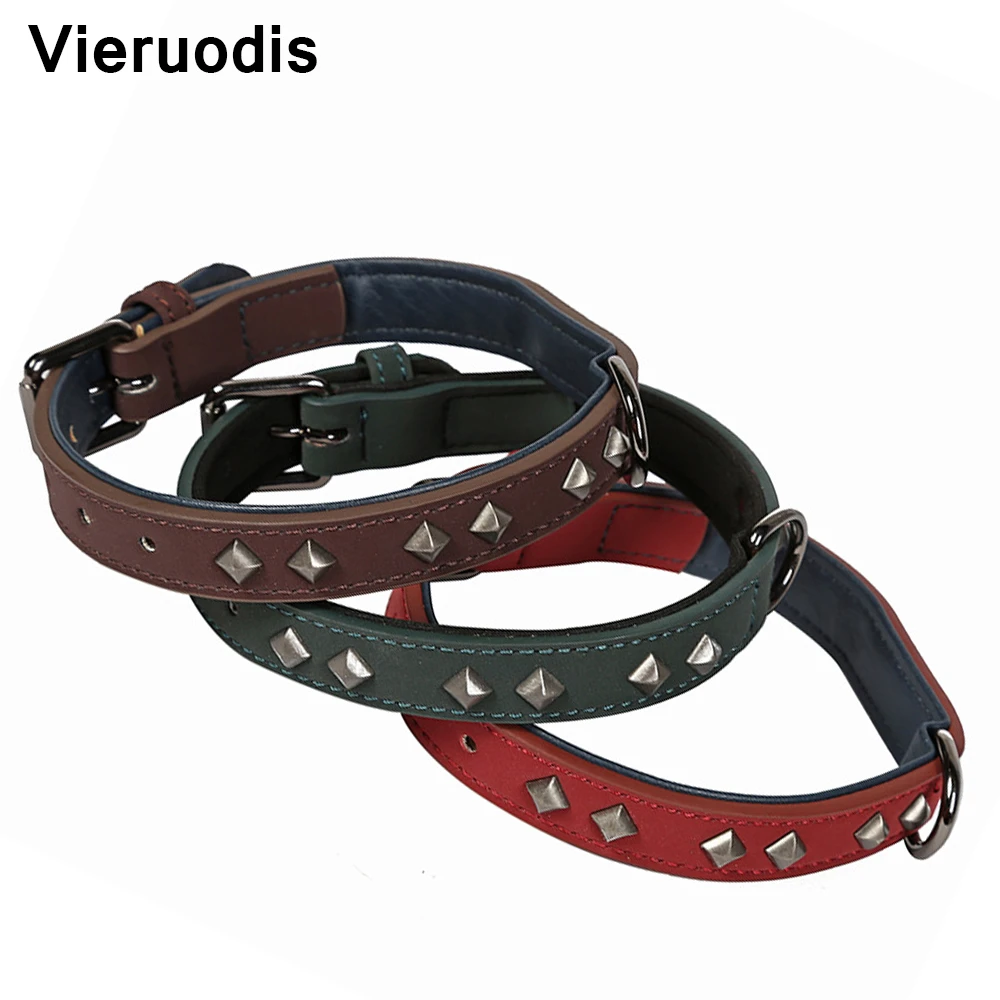 

Fashion Dog Rivet Collar Comfortable Durable PU Leather Labrador Neck Harness Pet Supplies for Small Medium Large Dogs Pit Bull