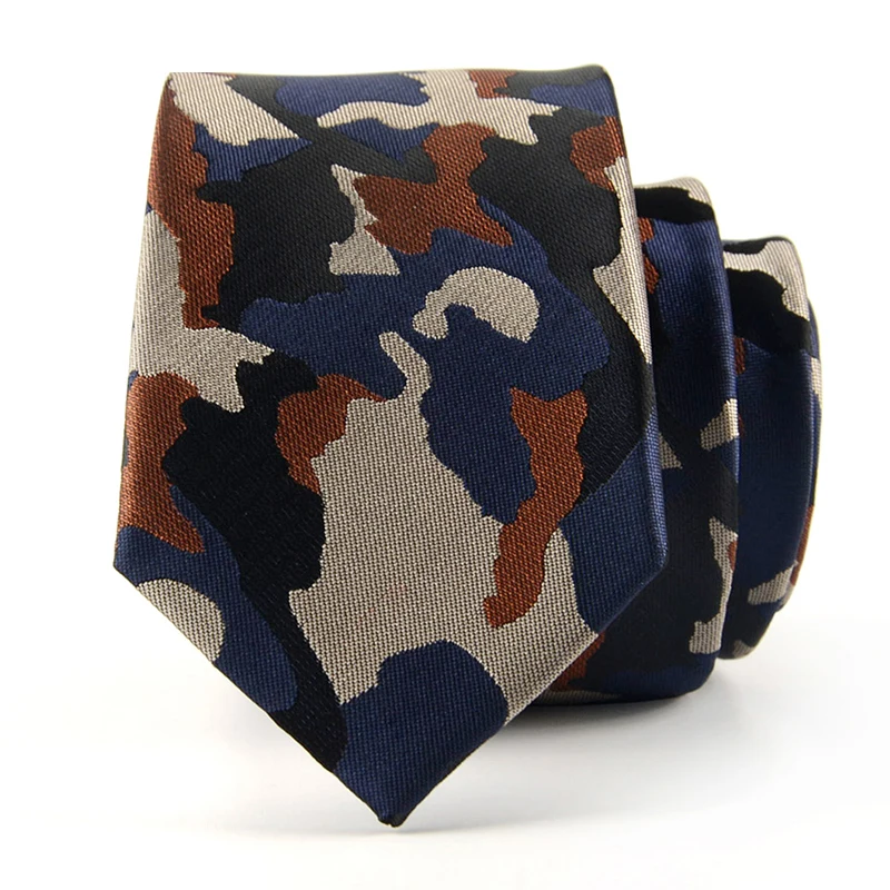 

2021 New Arrivals Men's Fashion Casual Neck Tie Designer Brand 6 CM Skinny Necktie Male Camouflage Slim Cravat With Gift Box