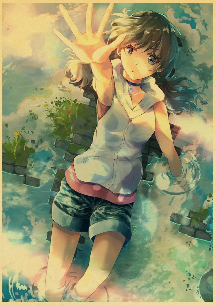 Makoto Shinkai фильм выветривание с вами Ретро плакаты японский унисекс Декор крафт-бумага Детская Спальня Декор