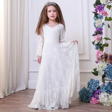 Детское парадное платье в европейском и американском стиле платье для девочек детское платье с кружевными рукавами-колокольчиками и цветами платье для девочек детское парадное платье