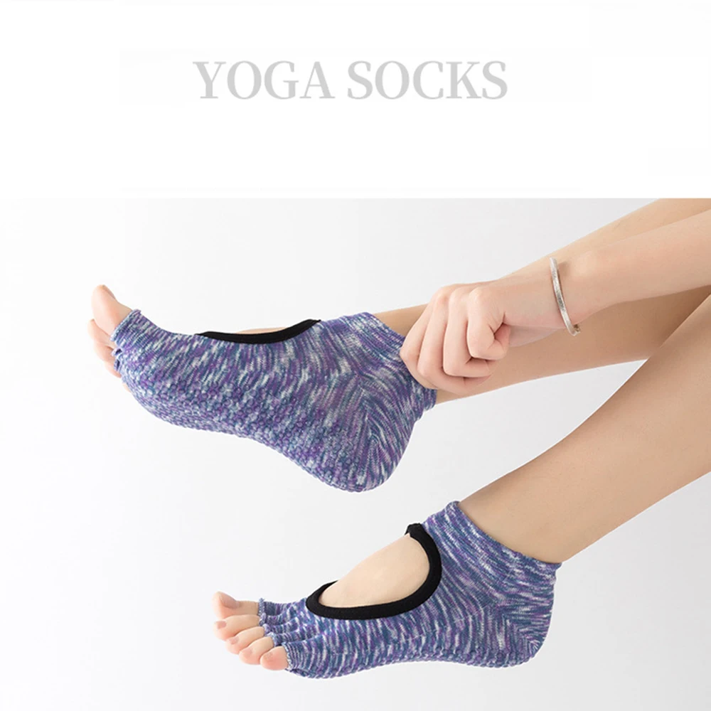 Yoga Socks Women Backless Non-Slip Cotton Massage Sport Yoga Socks Breathable Pilates Fitness Workout Gym Fingers Socks