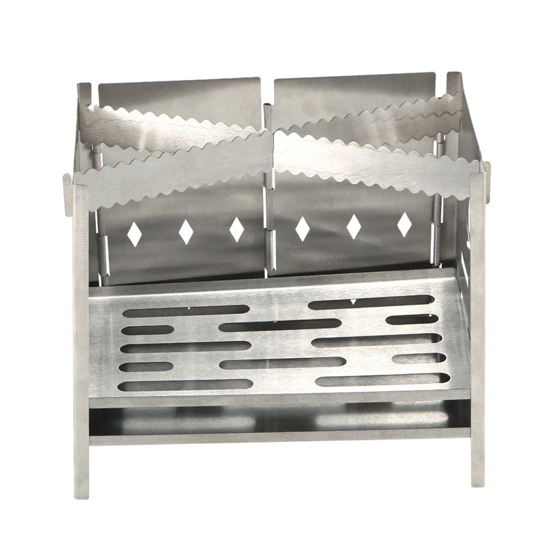 

Stainless Steel Foldable Stove Portable Outdoor Camping Stove Picnic Bbq Grill Backpacking Stove