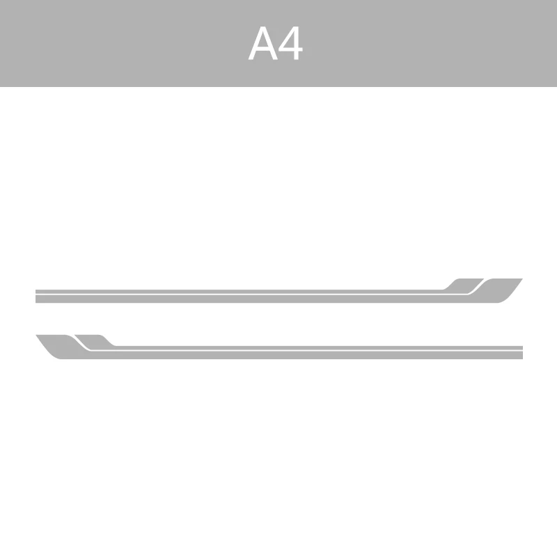 Silver Grey 2 шт. виниловые авто боковые полосы стикер автомобильный декор для двери графика на сиденье Toyota Ford Buick автомобиль Buick Стайлинг Универсальный - Название цвета: Silver Grey