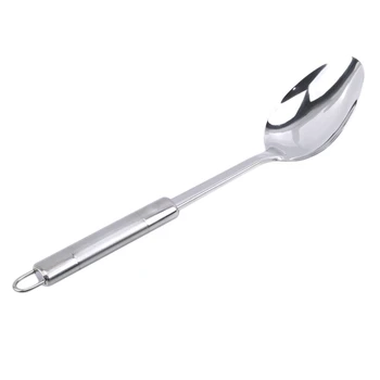 

Stainless Steel Tableware Spoon Long Rice Colander Soup Skimmer Cooking Soup Spoons Scoop Kitchen Tool