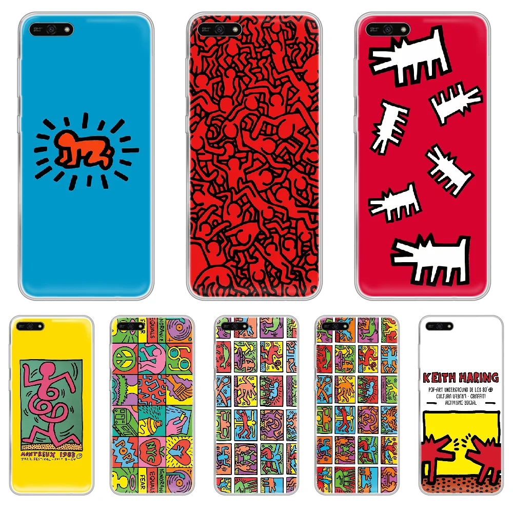 Чехол для телефона art KEITH HARING Stick hull HUAWEI honor mate 8 9 10 20 30 A S X i pro lite прозрачный чехол 3D