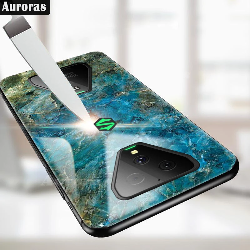 Auroras For Black Shark 3 Pro Case Tempered Glass Soft Silicone Frame Cover Marble Print For Xiaomi Blackshark 3 Cover Funda Auroras For Black Shark 3 Pro Case Tempered Glass Soft Silicone Frame Cover Marble Print For Xiaomi Blackshark 3 Cover Funda