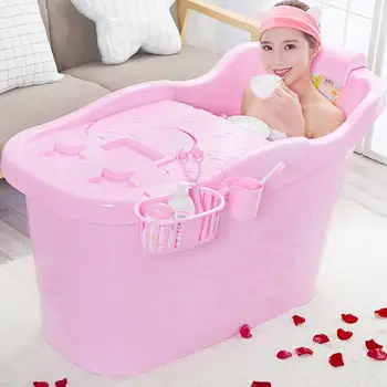 

Adult bath tub home plastic body large thick bath tub shower basin