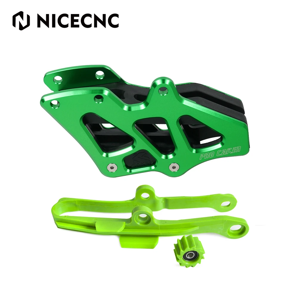 Chain Guide Guard Swingarm Roller Sprocket Protector Compatible With KX250F KX450F KLX450R KX 250F 450F KLX 450R 2008 2009-2020(Green Swingarm Guide
