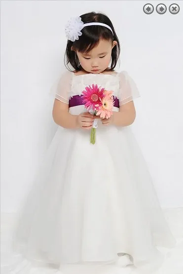 

2016 Beading Cap Sleeve Special Offer Top Fasion Party Girl for Weddings Plum First Communion Perfect Angels flower girl dress