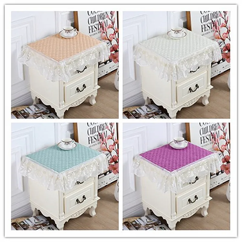 

Modern Minimalist Lace Hem Edge Tablecloth Study Bedroom Office Bedside Table Cover European Furniture Wedding Party Decoration