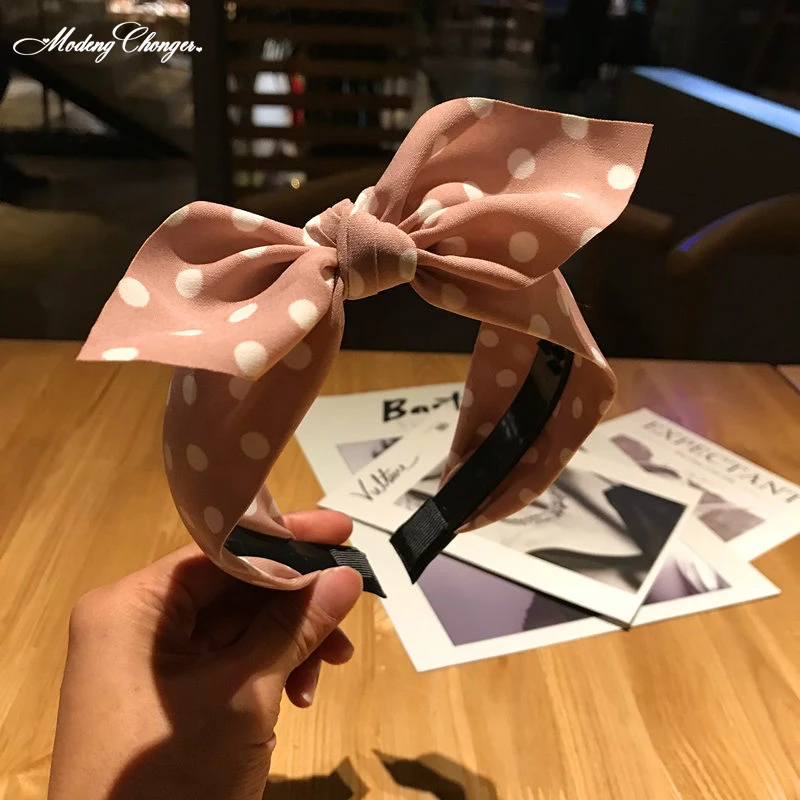 

New Fashion Girl Ponytail Holder Girls Hairband Women's Wave Point Hair Band Bow Hair Rope Traction Rope Hair Accessories Hot