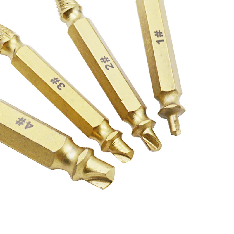 Titanium plating Damaged Screw Extractor Drill Bits Guide Set Broken Speed Out Easy out Bolt Stud Stripped Screw Remover Tool