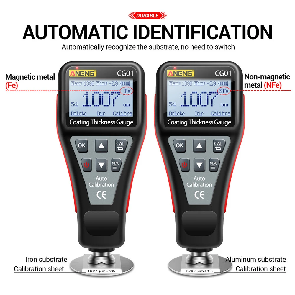 LCD Digital Auto Car Paint Coating Thickness Tester Measuring Gauge Meter 