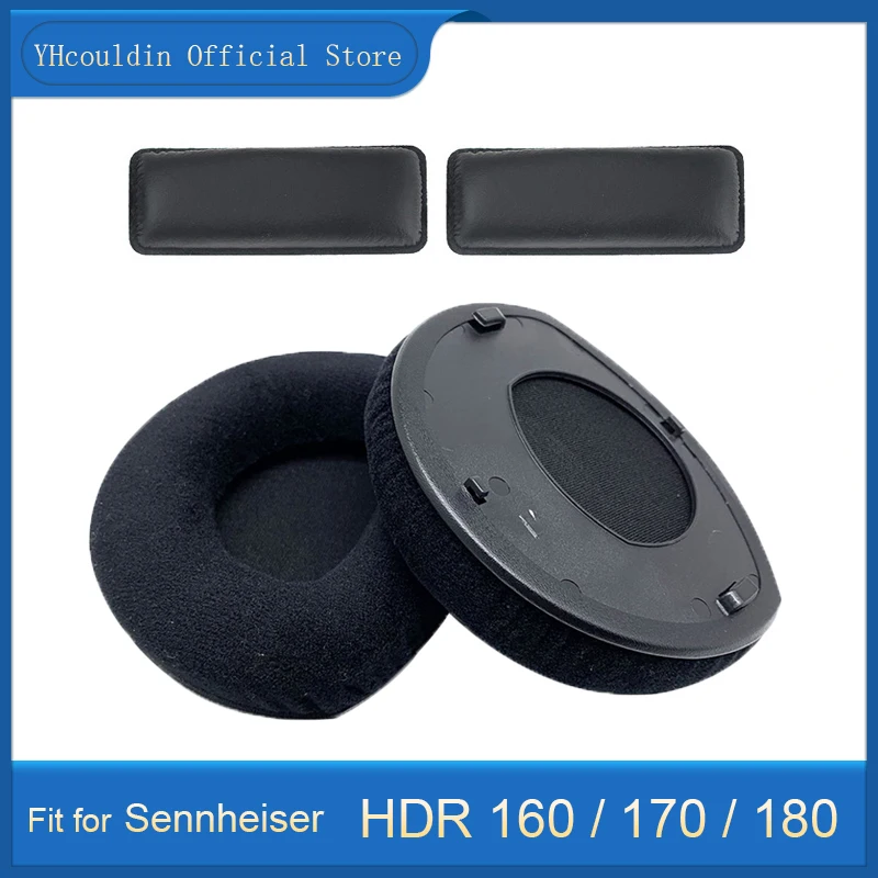 YHcouldin Ear Pads for Sennheiser HDR 160 170 180 Headphones Earpads Replacement Sponge Velour Ear Cushions with Plastic Clip
