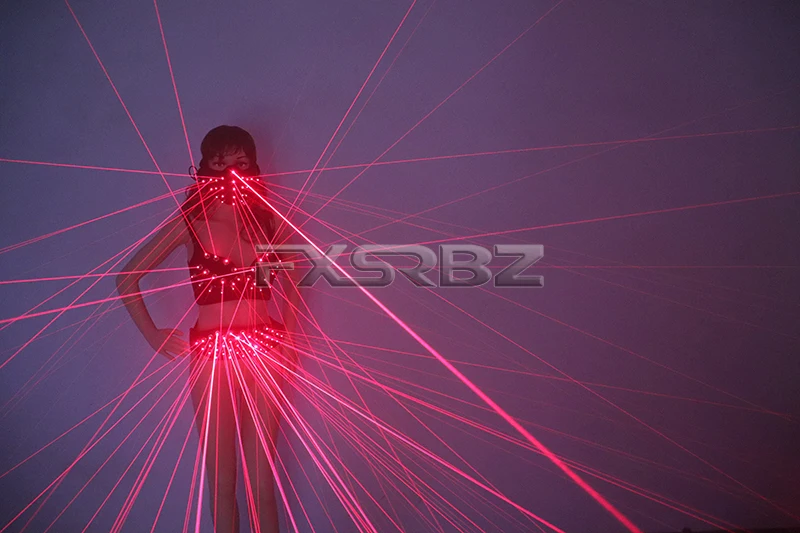 Sexy Lady Clothing Laser Bra and Girdle Laser Red Laser Mask for Night Club  Led Luminous Sexy Women Suit Laser Show – temlaser