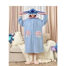 

Pijama Stitch Pajamas Plus Size Room Wear Homewear Hombre Winter Women's Nightgown Flannel Nightgown and pants