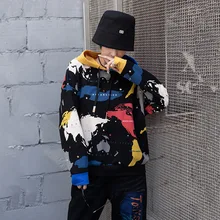Fashion Streetwear Female Hoodies Color Ink Printing Casual Long Sleeve Sweatershirt Female Fashion Streetwear Female Hoodies Color Ink Printing Casual Long Sleeve Sweatershirt Female