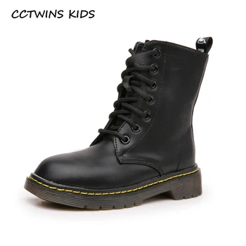 

CCTWINS Kids Shoes 2020 Autumn Children Genuine Leather Shoes Baby Brand Mid Calf Martin Boots Girls Fashion Black Shoes MB182