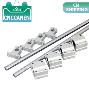 

10pcs/set Optical Axis Linear Rail Shaft OD8/10/12mm 200-600mm + SCS8/10/12UU Linear Bearing Blocks + SK8/10/12 Bearing Support