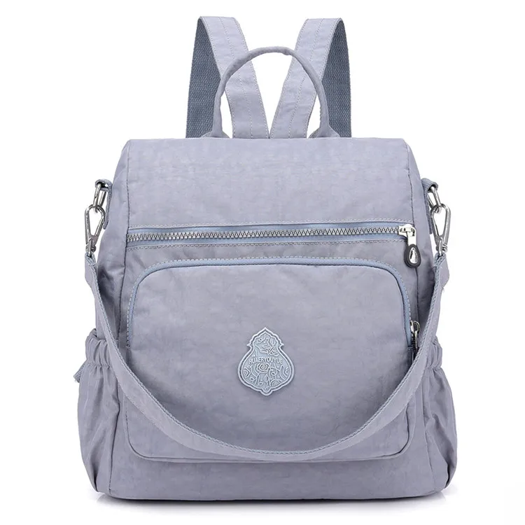 Винтажный женский рюкзак нейлоновый Противоугонный женский рюкзак повседневный рюкзак высокого качества дорожные сумки на плечо для подростков рюкзак - Цвет: Серый