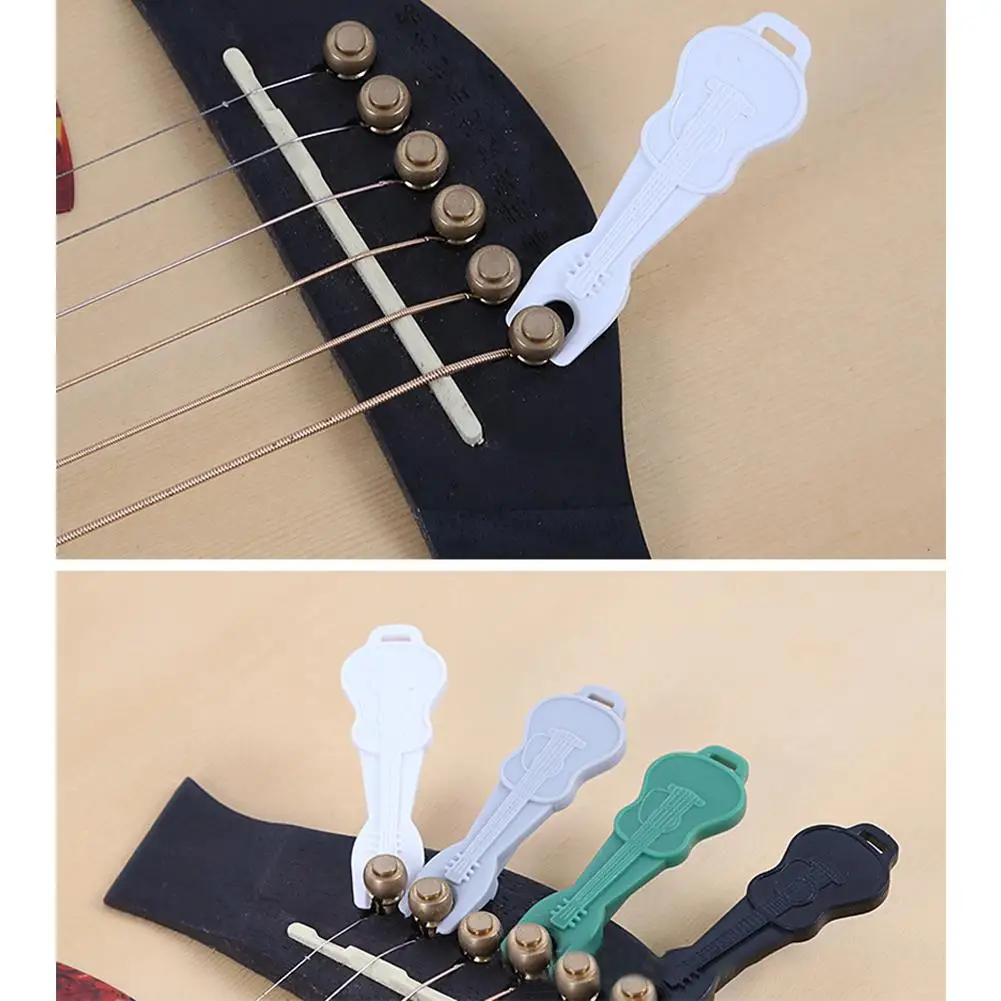 High quality ABS plastic Accoustic Guitar Bridge Pins Puller Remover Guitar Shape String Nail Peg Pulling Tools Accessories