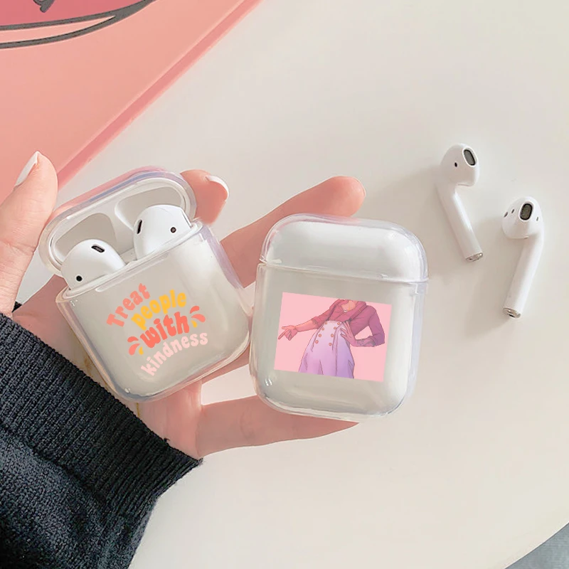 패션 해리 스타일 파인 라인 러브 클리어 이어폰 케이스 Airpods 1 2 소프트 실리콘 무선 블루투스 이어폰 커버 에어 포드