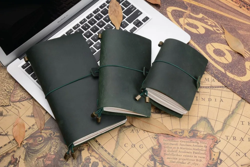 fromthremédio vintage de caderno artesanal vintage de couro de bloco de notas para viajantes