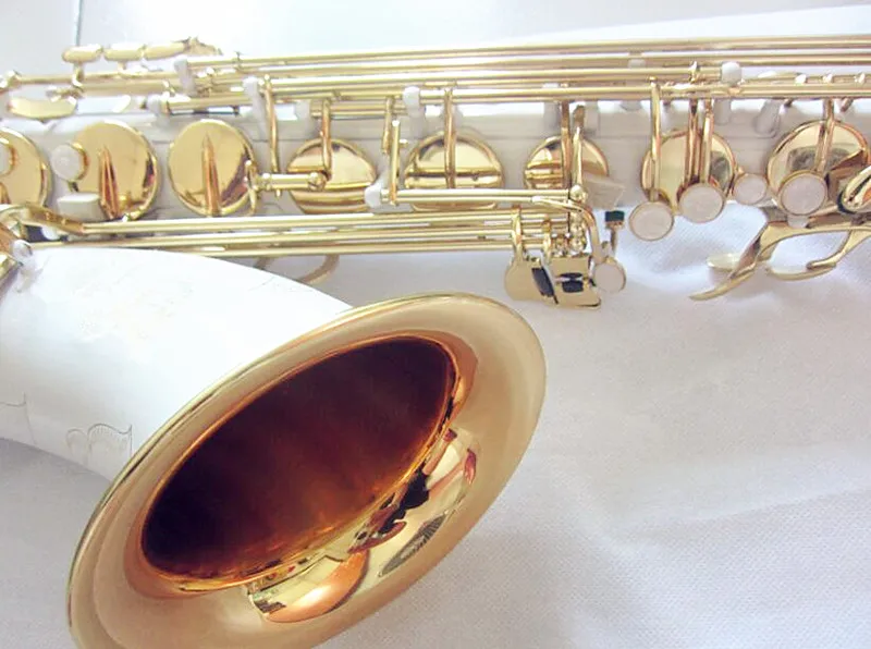 Высококачественный тенор саксофон белый лак Золотой Bb саксофон мундштук и чехол