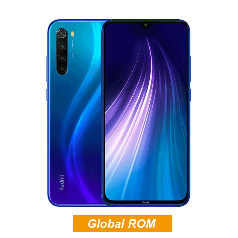 Blue Xiaomi Redmi Note 8 с глобальной ПЗУ, 4 ГБ, 64 ГБ, 48 МП, четыре камеры, Восьмиядерный процессор Snapdragon 665, FHD экран 6,3 дюйма, 4000 мАч - Color: Blue