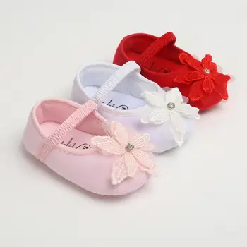 

Toddler Baby Girls Shoes Soft Sole Crib Newborn Baby Lace Flower Princess Shoes+Headband 2Pcs Set Infant Cute Party First Walker