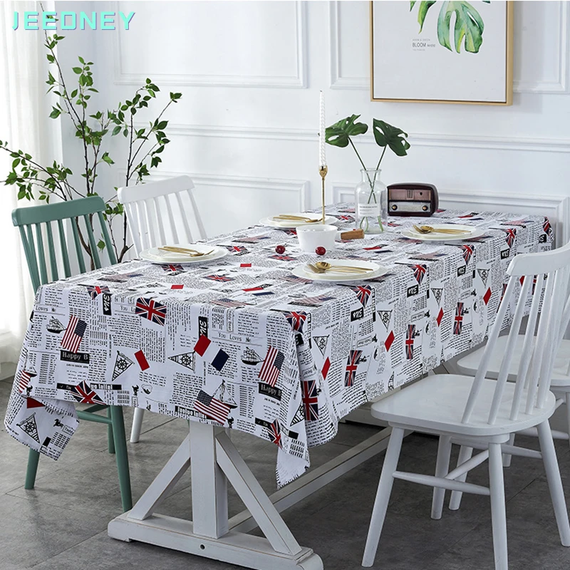 

Linen Tablecloth Flag Printing Rectangular Table Cloth Fabric Cover Tablecloths new year Waterproof Home Decoracion Room Decor