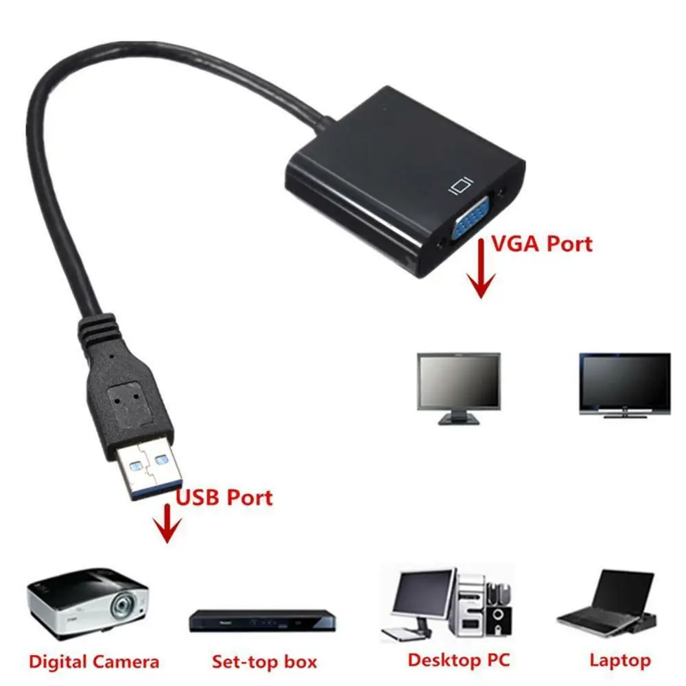 Качественный USB 3 0 2 к VGA 1080P мульти дисплей адаптер конвертер Мода CA|Кабели USB| |