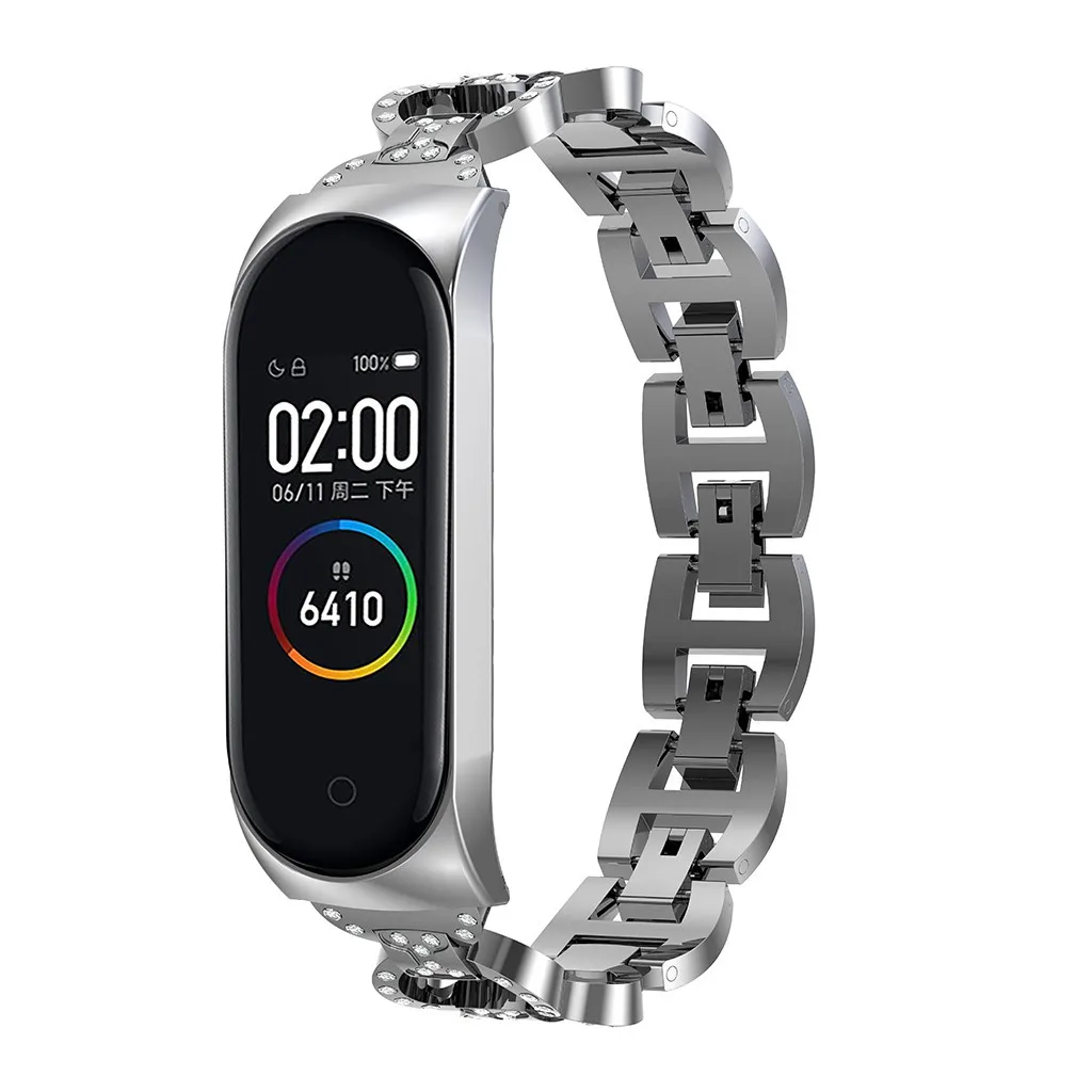 Ремешок из нержавеющей стали для xiaomi mi band 4 металлический ремешок для умного браслета mi band 4 ремень сменные ремешки для часов