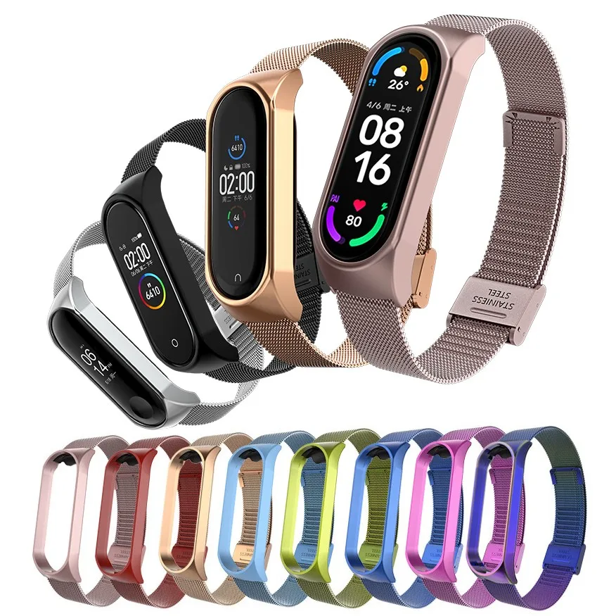 Браслет из нержавеющей стали для Xiaomi Mi Band 3 4 5 6 | Электроника