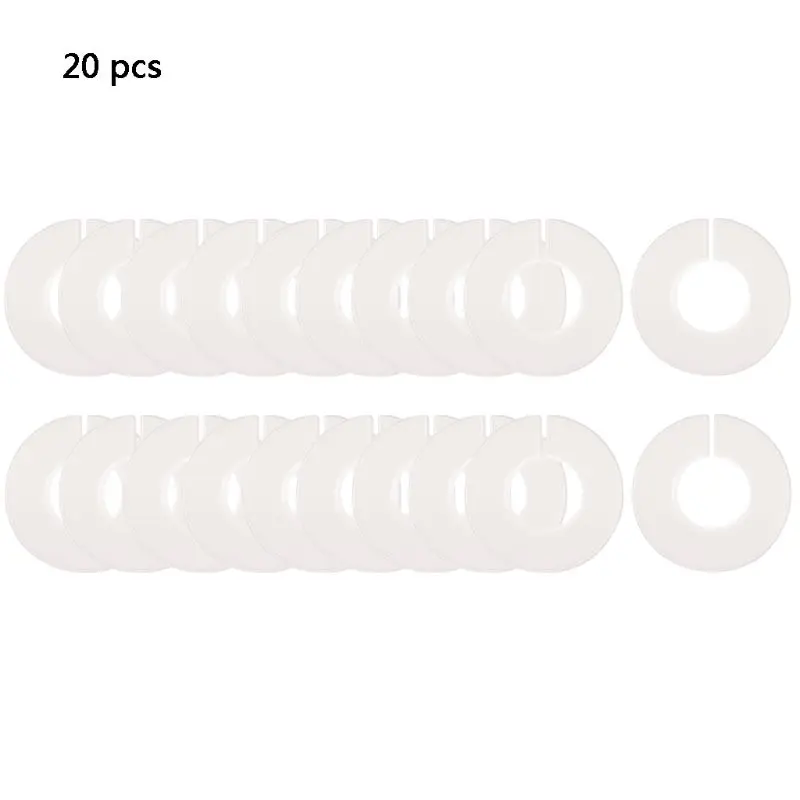 20/40pcs White DIY Clothing Size Dividers Wardrobe Round Plastic Clothes Hanger Marks | Дом и сад