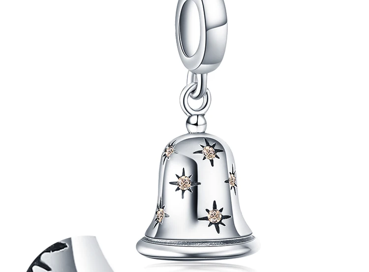 JewelryPalace рождественские звенящие колокольчики кубического циркония 925 пробы Серебряная очарование бусы для Для женщин Новая горячая Распродажа красивые подарки