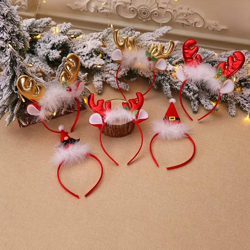 Xmas Headwear Decoration Accessories Christmas Headbands Party Hats Gifts For Kids Adult Family Gatherings Christmas Gift